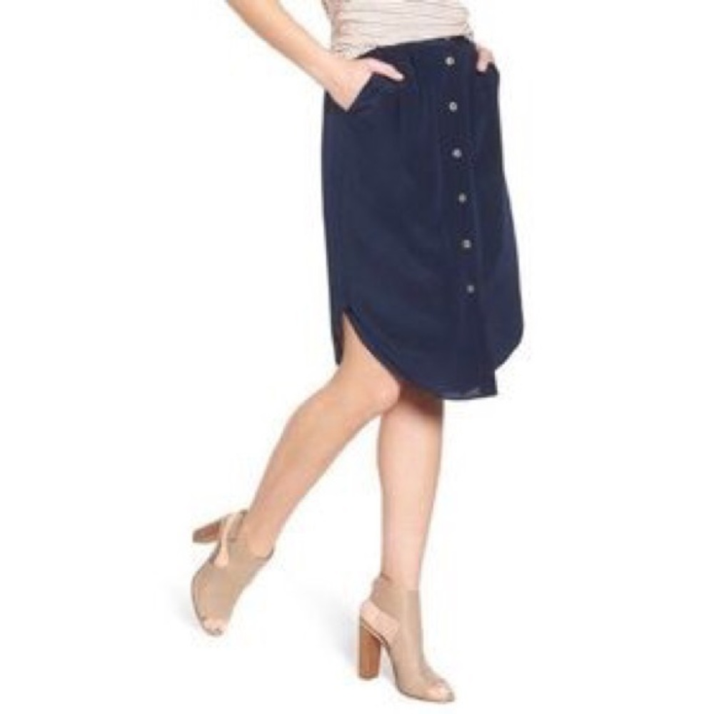 Madewell - silk buttondown skirt
